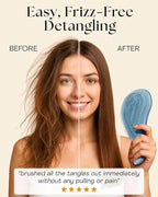 Lily England Detangler Hair Brush for Curly, Thick, Straight & Natural Hair - Gentle Detangling Brush for Women, Kids & Toddlers with Flexible Bristles - Smooth Hairbrush for Wet & Dry Hair, Sky-Blue