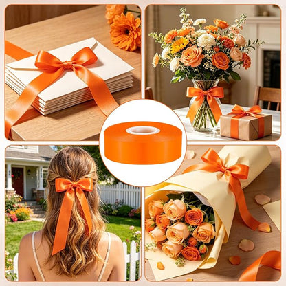 1In 30Yards Orange Satin Ribbon - Image 4