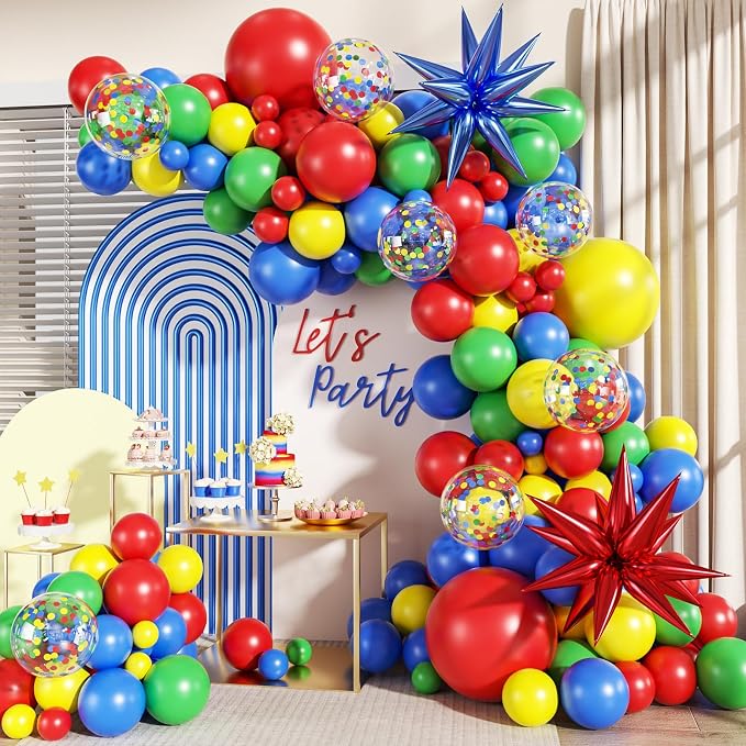 Rainbow Colorful Balloons Arch Kit by LANGASQUE