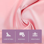 TOYANDONA 2pcs High-Density Faux Silk Pillowcase with Hidden Zipper Soft Smooth Travel and Home Pillow Cover for Hair Protection and Skin Care Lightweight Pink