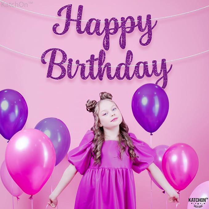 KatchOn Purple Happy Birthday Banner 10 Ft - Image 6