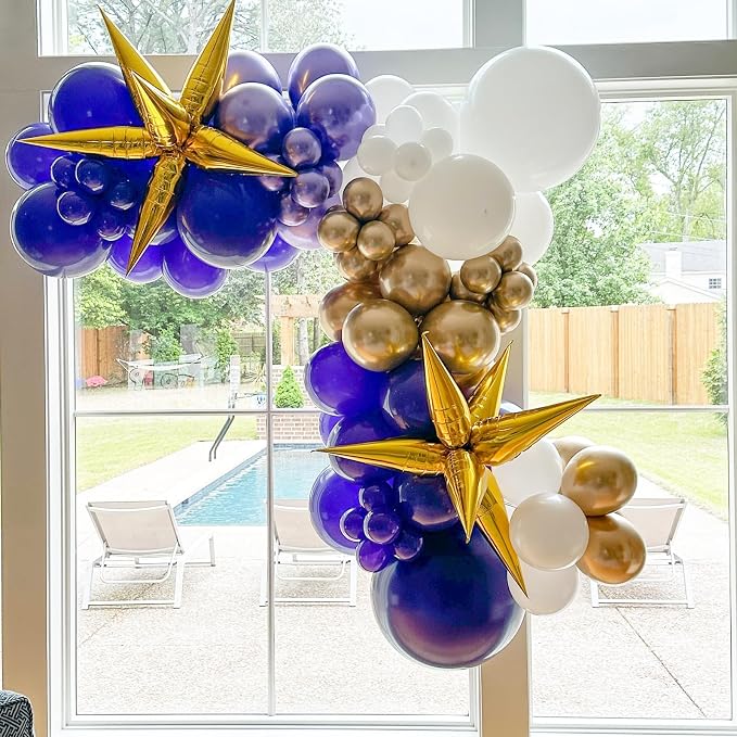 Voircoloria 148pcs Navy and Gold Balloons Arch Kit, 18 12 10 5 Inch | - Image 6
