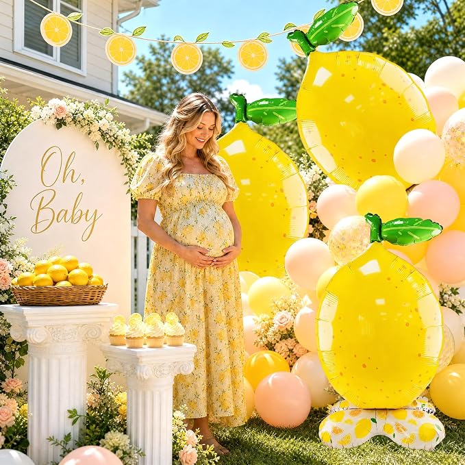 Lemon Foil Balloons 2 Pack 60 Inch 3D Standing Summer Lemonade - Image 3