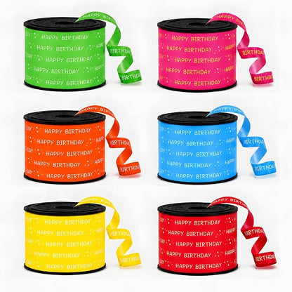 BEISHIDA 6 Assorted Colors Happy Birthday Printed Curling Ribbons Balloon by Beishida