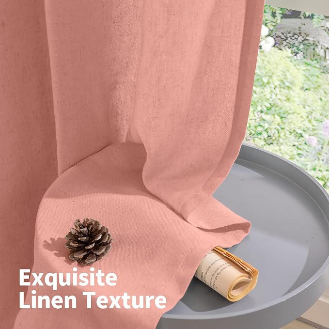 YoungsTex Dusty Rose Linen Curtains - Image 7