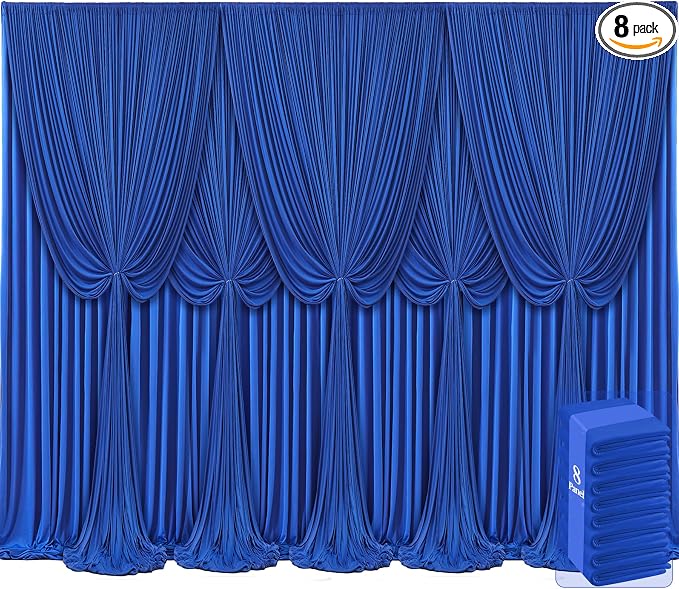 8 Panels Royal Blue Backdrop Curtains by Tao-GePartyDecorations