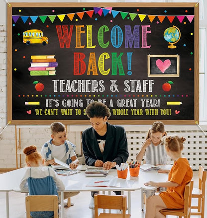 Welcome Back Backdrop Banner Back to School Backdrop Decoration First Day of - Image 6