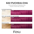 L'Oreal Paris Feria Multi-Faceted Shimmering Permanent Hair Color, 622 Fuchsia-cha, Pack of 1 Hair Dye Kit