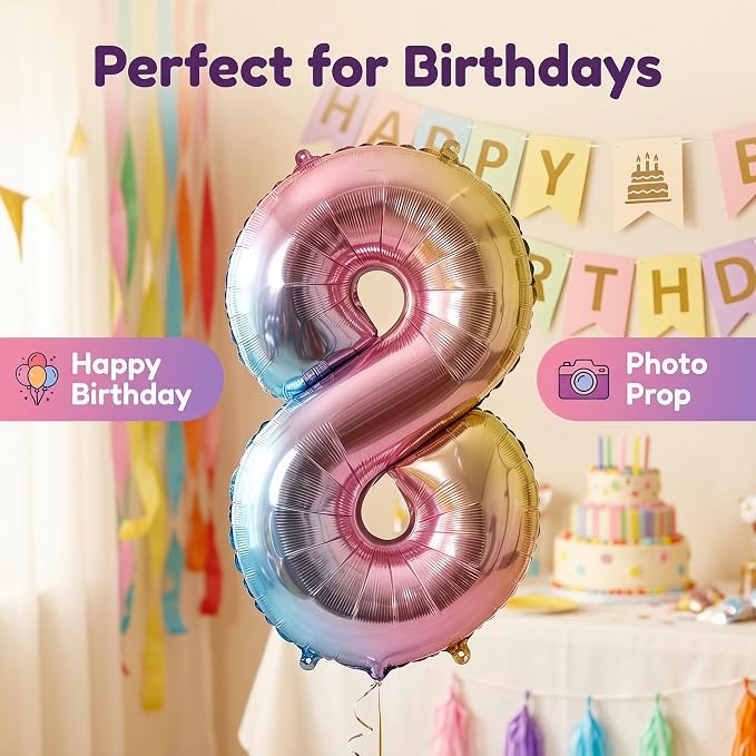 YPSelected 32 Inch Large Foil Helium Number Balloon Birthday Wedding Party 0-9 - Image 3