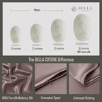 Bella Coterie Luxury Silk Pillowcase for Hair and Skin | 30 Momme | 100% Pure 6A Mulberry Silk | Super Soft | Perfectly Plush [King, Mocha]
