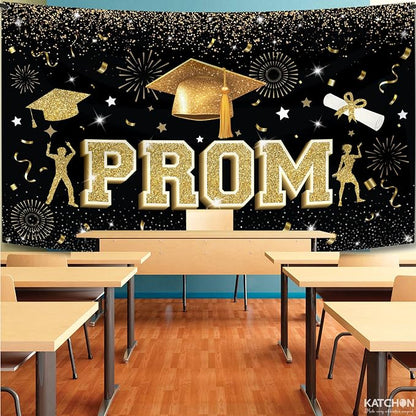 KatchOn Grad Party Prom Decorations 2026 Graduation Party Decorations | Black - Image 5
