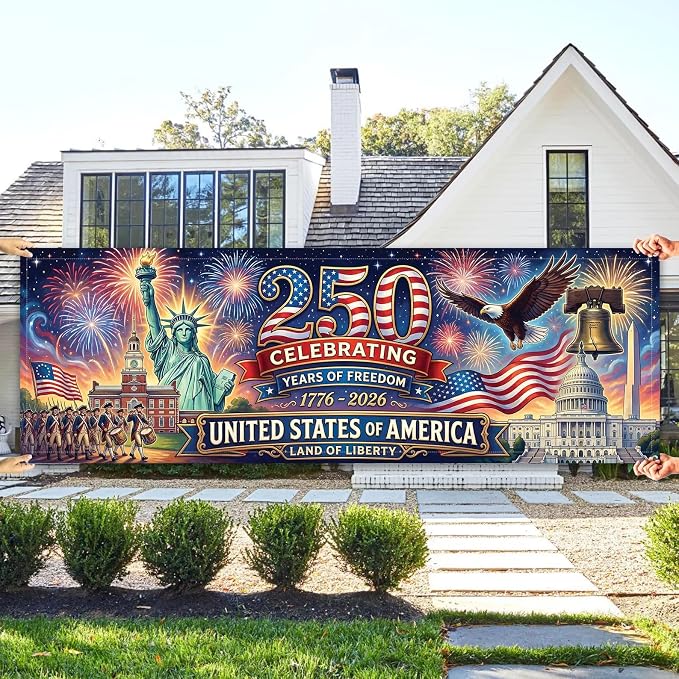 Personalized 250 Years of Freedom USA Banner 1776-2026, Patriotic American - Image 5