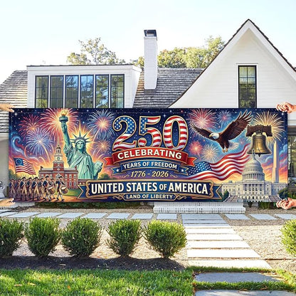 Personalized 250 Years of Freedom USA Banner 1776-2026, Patriotic American - Image 5