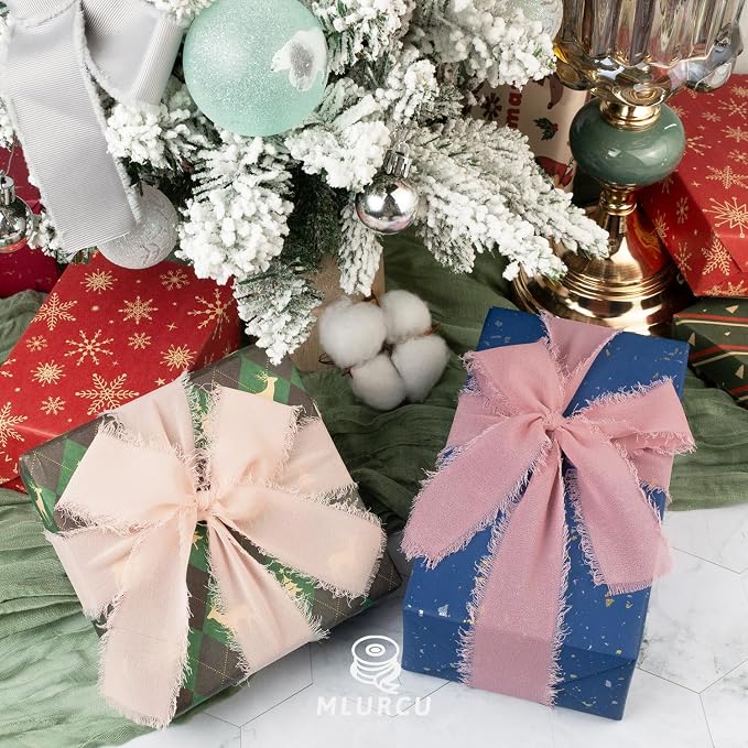 Pink Chiffon Ribbon 1.5 Inch x 3Yds Pastel Pink/Peach/Cream/Blushing Rose/Dusty - Image 7