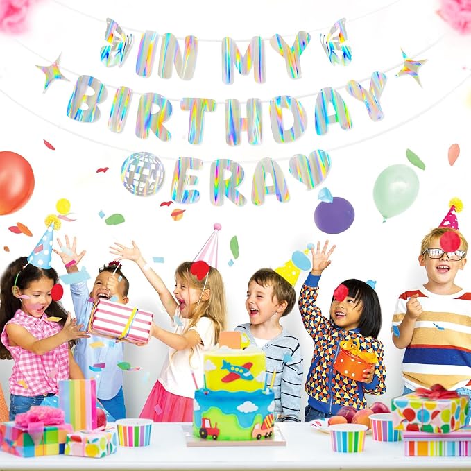 Iridescent In My Birthday Era Banner, Pre-Strung Fun Birthday Decorations - Image 6