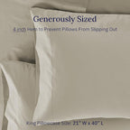California Design Den Luxuriously Soft Premium 600 Thread Count, 100% Cotton Set of 2 Cases, Crisp King Size Pillow Cases 2Pc, Fits King Pillows (Cool Taupe)