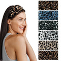 6-Piece Cute Headbands for Women, Stretchy Non Slip Thick Headband for Women’s Hair, Soft Elastic Head Bands for Yoga Running Sport Workout (Cheetah Print)