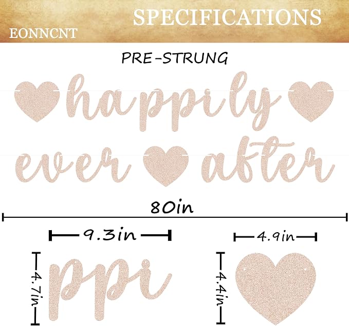 Pre-Strung Happily Ever After Banner - Image 3