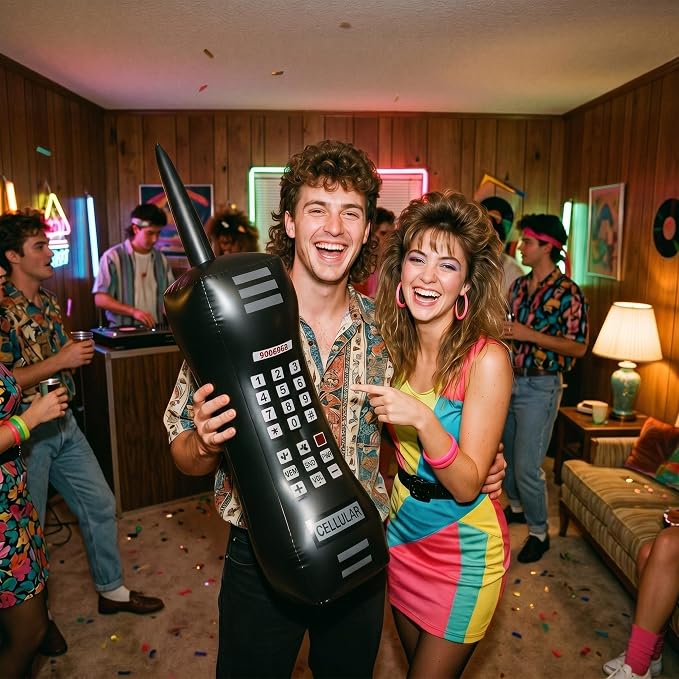 Gejoy 2 Packs Inflatable Mobile Phone Inflatable Retro Mobile Phone 80's 90's - Image 5