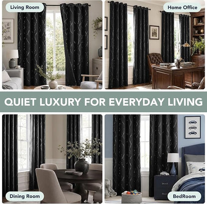 Deconovo 100% Blackout Living Room Curtains 95 Inches Long, Thermal Insulated - Image 5