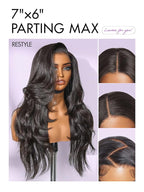 LUVME HAIR 7x6 All-Day Comfor Wig PartingMax Lace Wigs 200% Density Yaki Straight Lace Front Wigs Human Hair Pre Cut Plucked Lace Frontal Glueless 16 Inches Natural Black Color