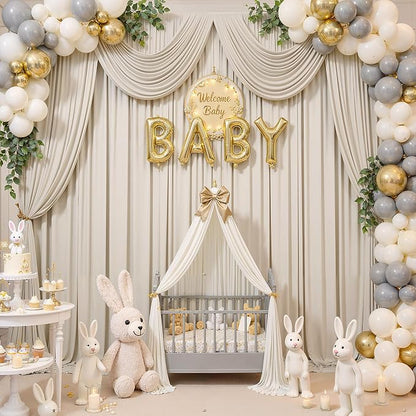 20×12ft Wrinkle Free Beige Backdrop Curtain - Image 5