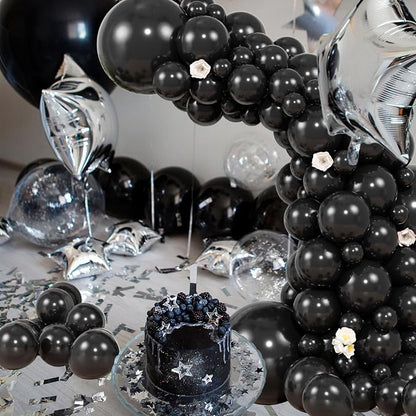 104pcs Black Balloon Garland Arch Kit Different sizes 18/12/10/5 Inch | Black - Image 3