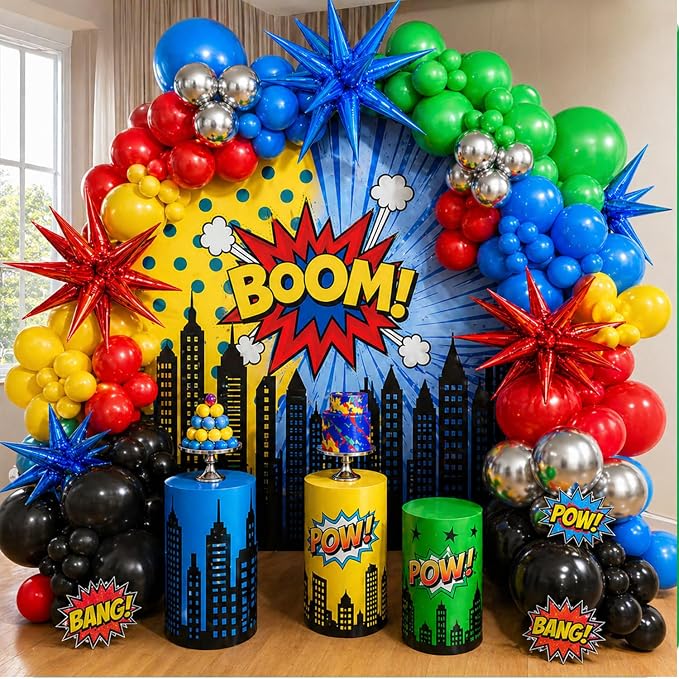 137PCS Red Blue Yellow Green Black Balloon Arch Garland Kit | Colorful Latex - Image 7