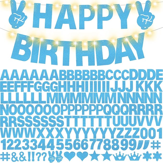 167Pcs DIY Glitter Customizable Banner Kit Custom Banner DIY Personalized Happy - Image 8