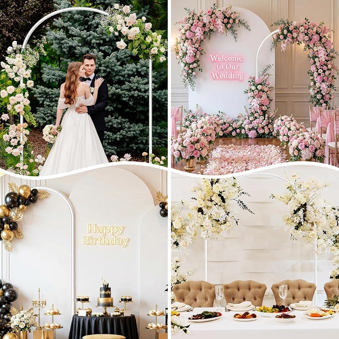 7.2FT Metal Wedding Arch Backdrop Stand, Stable Wedding Arch Frame - Image 7