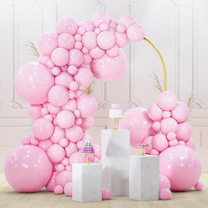 PartyWoo Baby Pink Balloons 140pcs Pastel Pale Pink Color 18 12 10 5 Inch | 18 by PartyWoo