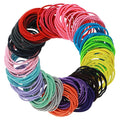 200PCS Basics Pony Tail Hair Ties, Multicolor Hair Ties, Elastic Rubber Bands for Women, Seamless Ponytail Holders for Thick Curly Hair, Thin Curly Hair Ponytail Holder (Rainbow Colors)