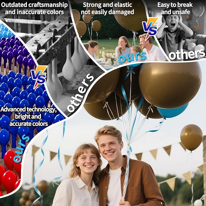 18 Inch Brown Latex Balloons 32 Pack - Image 4