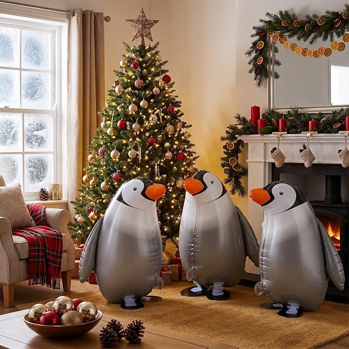 6 Pcs Walking Penguin Balloons, Cute Penguins Balloons - Image 3