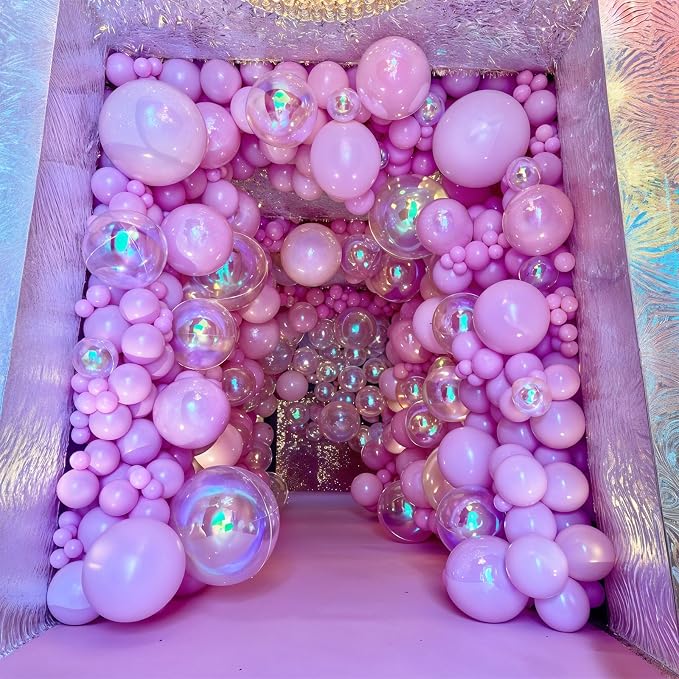 Iridescent Round Foil Balloons 32 Inch 5 Pcs Holographic 4D Ball Balloons Clear - Image 8