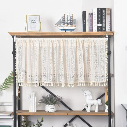 Sutuo Home Boho Sheer Curtain Valance Crochet Lace by SutuoHome