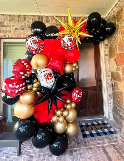 Red Black and Gold Balloons Arch Garland Kit – 131Pcs Latex Balloons - Image 5