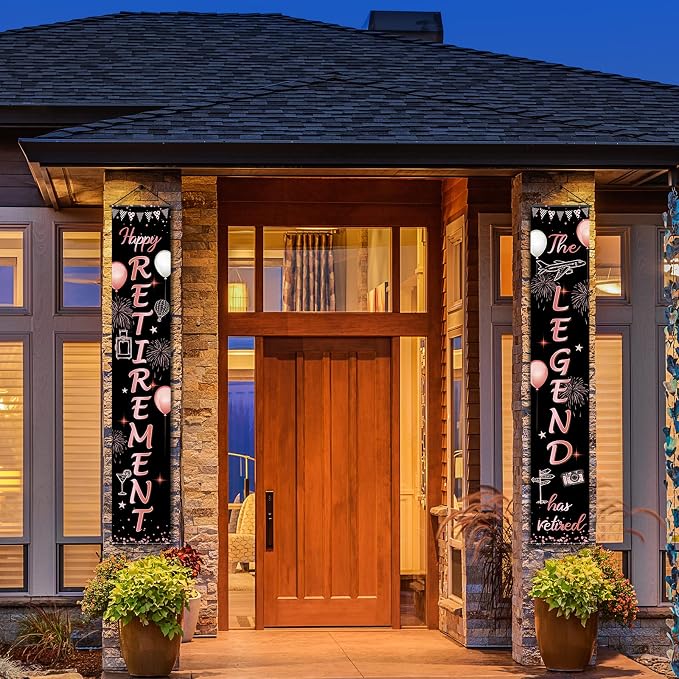 Boao Retirement Porch Sign Door Hanging Banner, Retirement Banner the Legend - Image 3