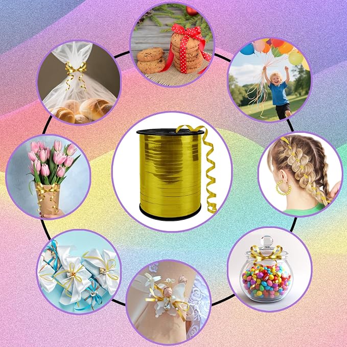 Metallic Shiny Curling Ribbon，500 Yard，1/5" - Image 4