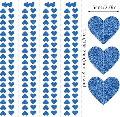 Royal Blue Party-Decoration Heart Garland - 52ft 21st Birthday Bachelorette - Image 2