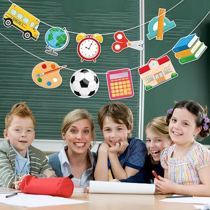 Hooqict Back to School Banner Decorations Welcome Back Party Banner - Image 3