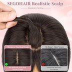 Real Human Hair Toppers for Women 3.54"*4.72" Silky Base 150% Density No Bangs Adjustable Parting Clip-In Topper Hairpieces for Women with Thinning Hair 16 Inches Natural Black