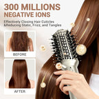 8-in-1 Dual Voltage Hot Air Styler & Hair Dryer Brush with Straightener & Curler Attachments, 110,000 RPM Ionic Fast Drying for Frizz-Free Styling, Includes Travel Bag