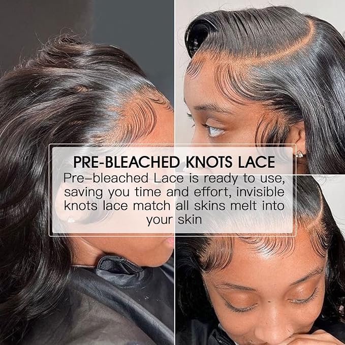 Lemoda Body Wave 13x6 Full Lace Frontal Virgin Human Hair Wigs 210% Density Body Wave 28Inch 15A 13x6 HD Transparent Lace Front Wig Pre-Bleached Knots Invisible Lace Tiny Knots
