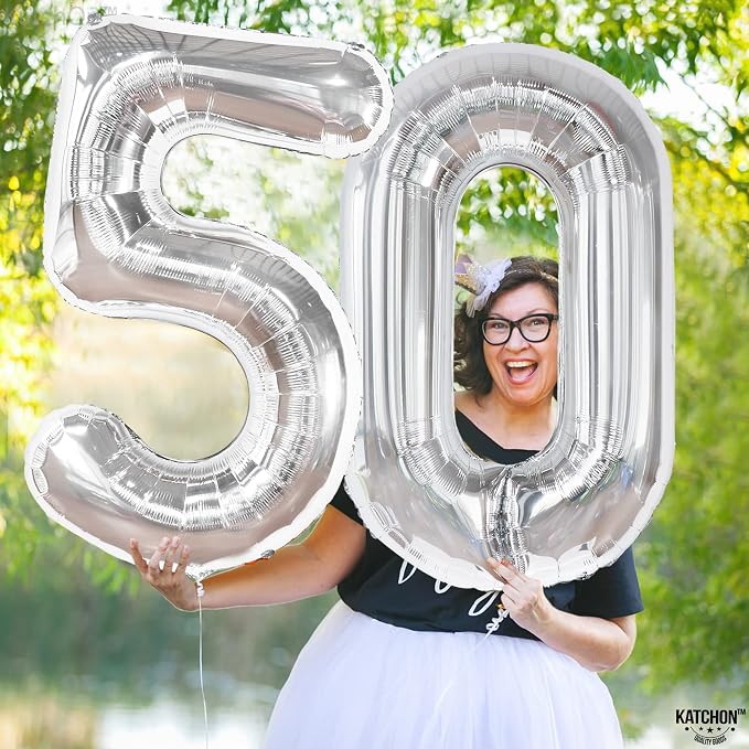 KatchOn Silver Number 0 Balloon 40 Inch | Mylar 0 Number Balloon - Image 6