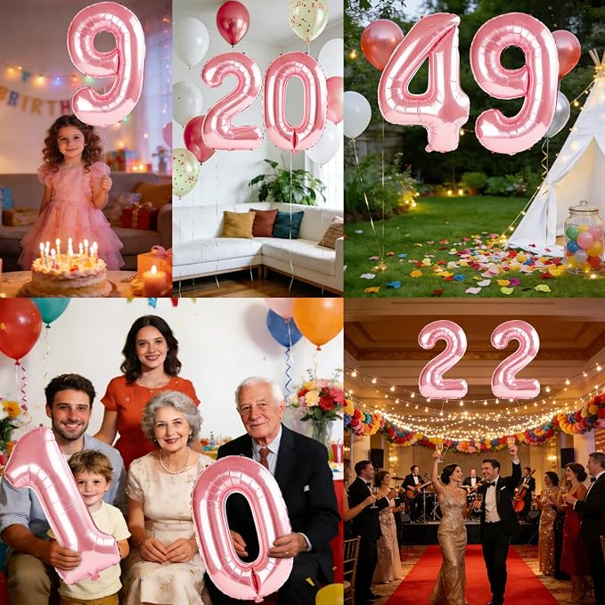 40 Inch Number 49 Balloons for 49th Birthday Party Decorations, 0-100 Jewelry - Image 7