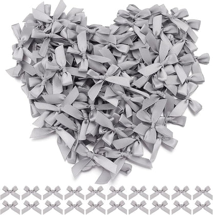 Grey Mini Bows 1.57" 100PCS Small Satin Ribbon Bows by Loomeshribbonforcrafts%EF%BC%81