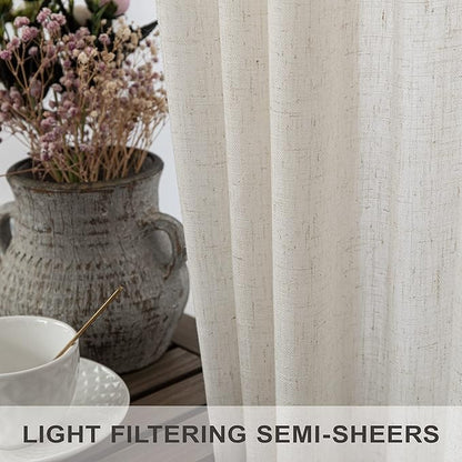 Natural Linen Curtains 54 Inch Length - Image 4