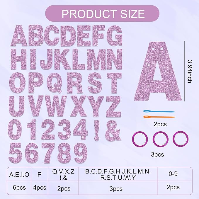 BEISHIDA Light Purple 116 PCS A-Z DIY Letter Custom Banner Party Decor | 111 - Image 2