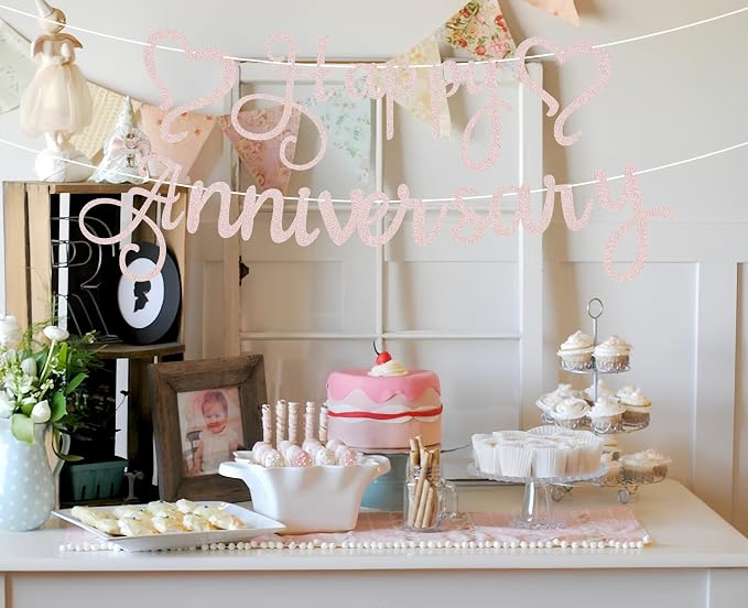 Pre-Strung Happy Anniversary Banner - Image 2